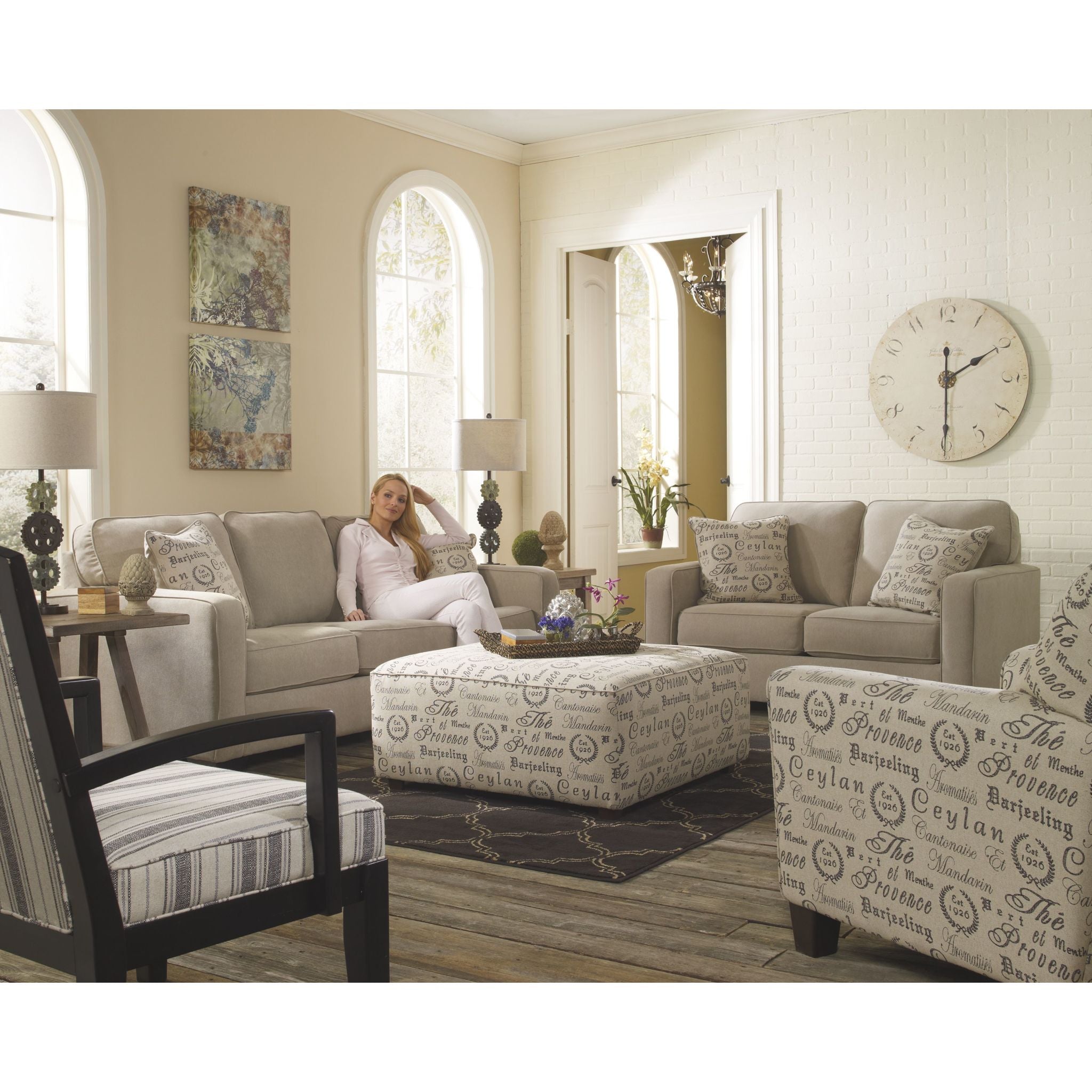 Alenya Sofa - Modern 3-Seater Fabric Couch for Living Room, Comfortable and Stylish Home Furniture - Perfect for Family Gatherings, Movie Nights, and Relaxing