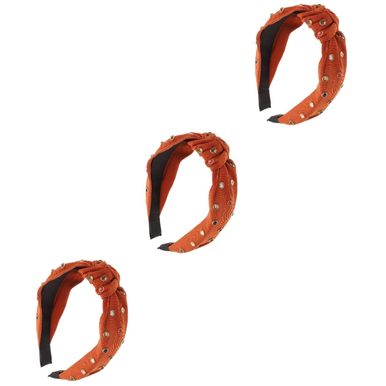 FRCOLOR 3 Pack Knotted Headbands for Women - Reusable Wide Fabric Hair Bands - Vintage Style Cloth Headwear for Girls & Women - Perfect for Yoga, Workouts, and Everyday Fashion Accessories