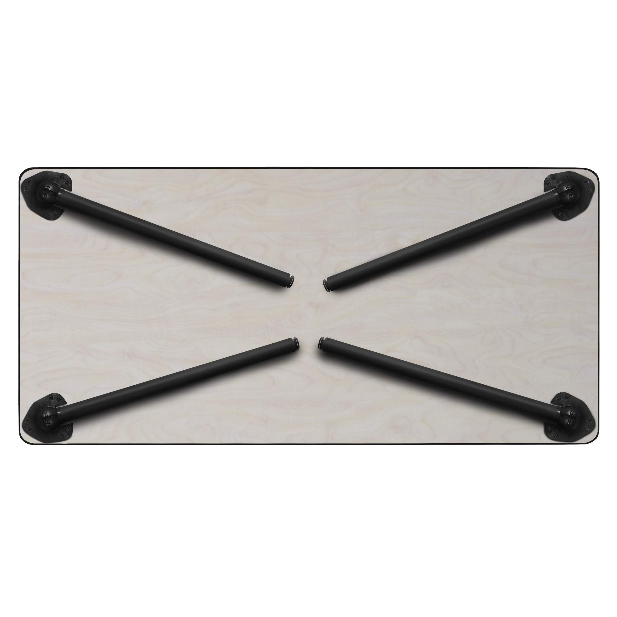 Regency Kee 60 x 24 Inch Folding Training Seminar Table - Cherry Wood Top with Black Metal Legs | Portable Conference & Meeting Table for Office, Classroom, Events & Home Use