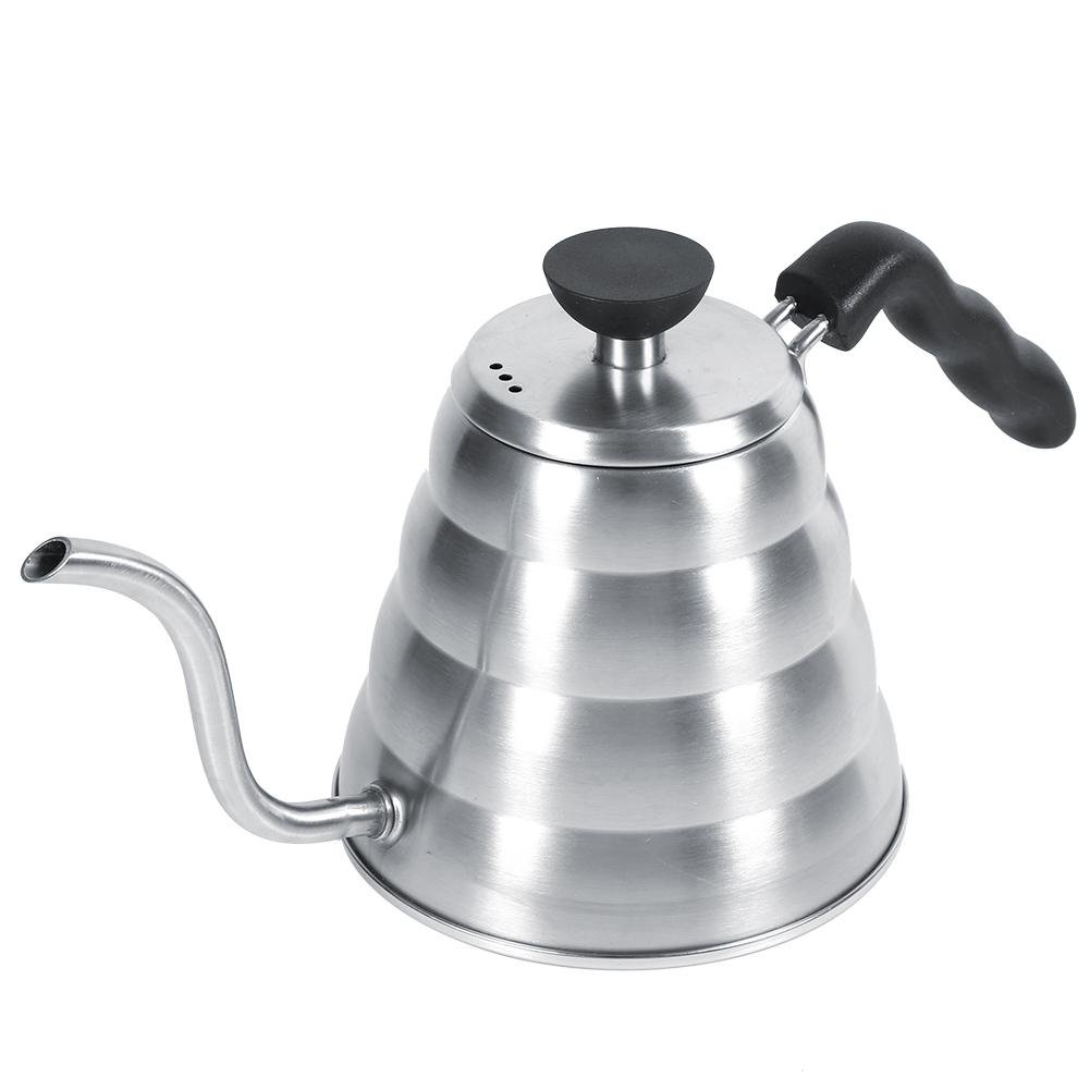 Premium 1L Stainless Steel Gooseneck Kettle - 304 Food-Grade Manual Pour Over Coffee & Tea Maker with Whistling Spout for Perfect Brewing | Ideal for Home Baristas, French Press, Chemex & Drip Coffee Lovers