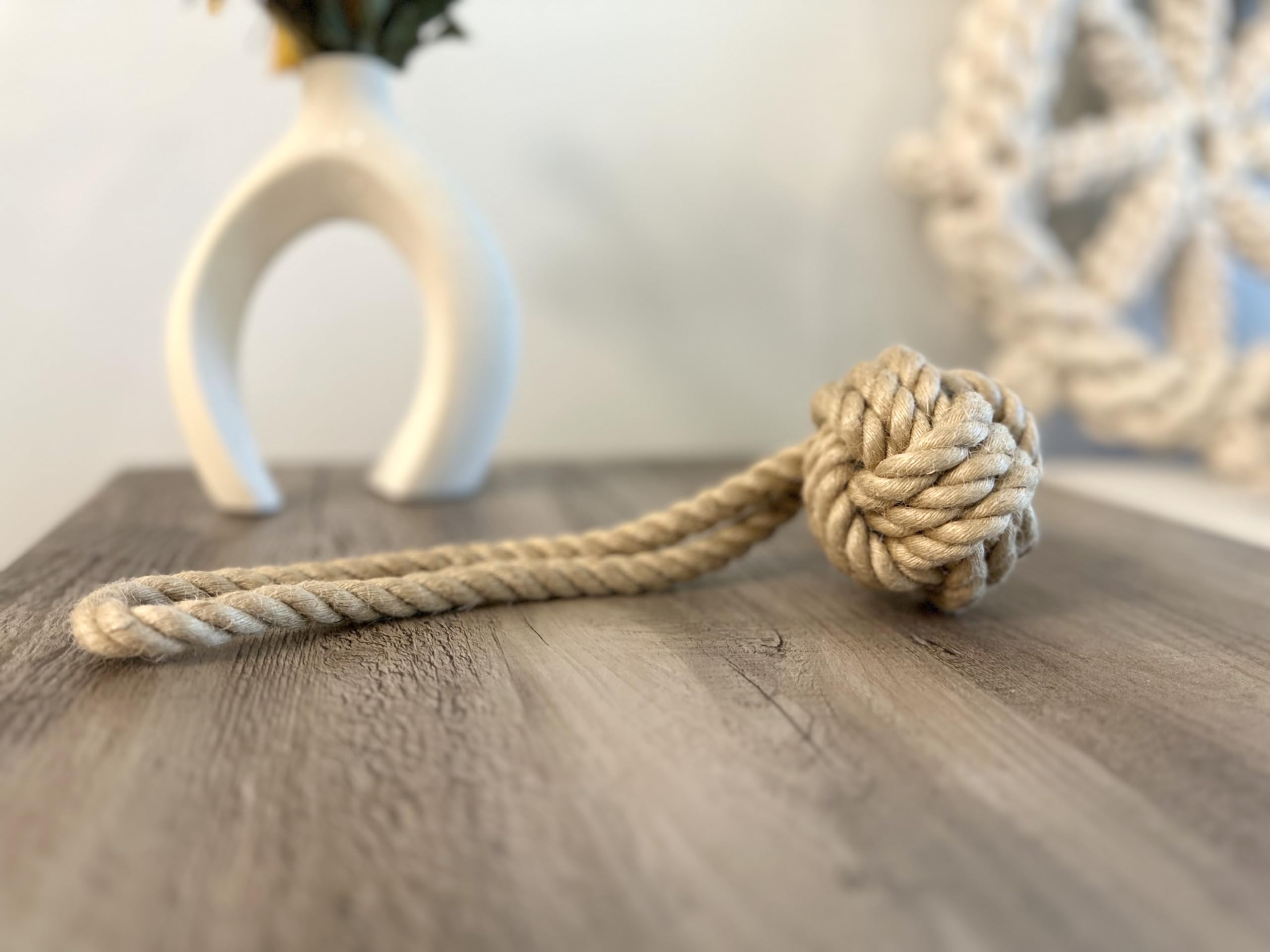 Premium Natural Hemp Rope Tug Toy for Dogs - Handmade Eco-Friendly Chew Ball with Durable Hemp Fiber - Perfect for Fetch, Training & Teeth Cleaning - Sustainable Pet Toy for Aggressive Chewers & Playtime Bonding