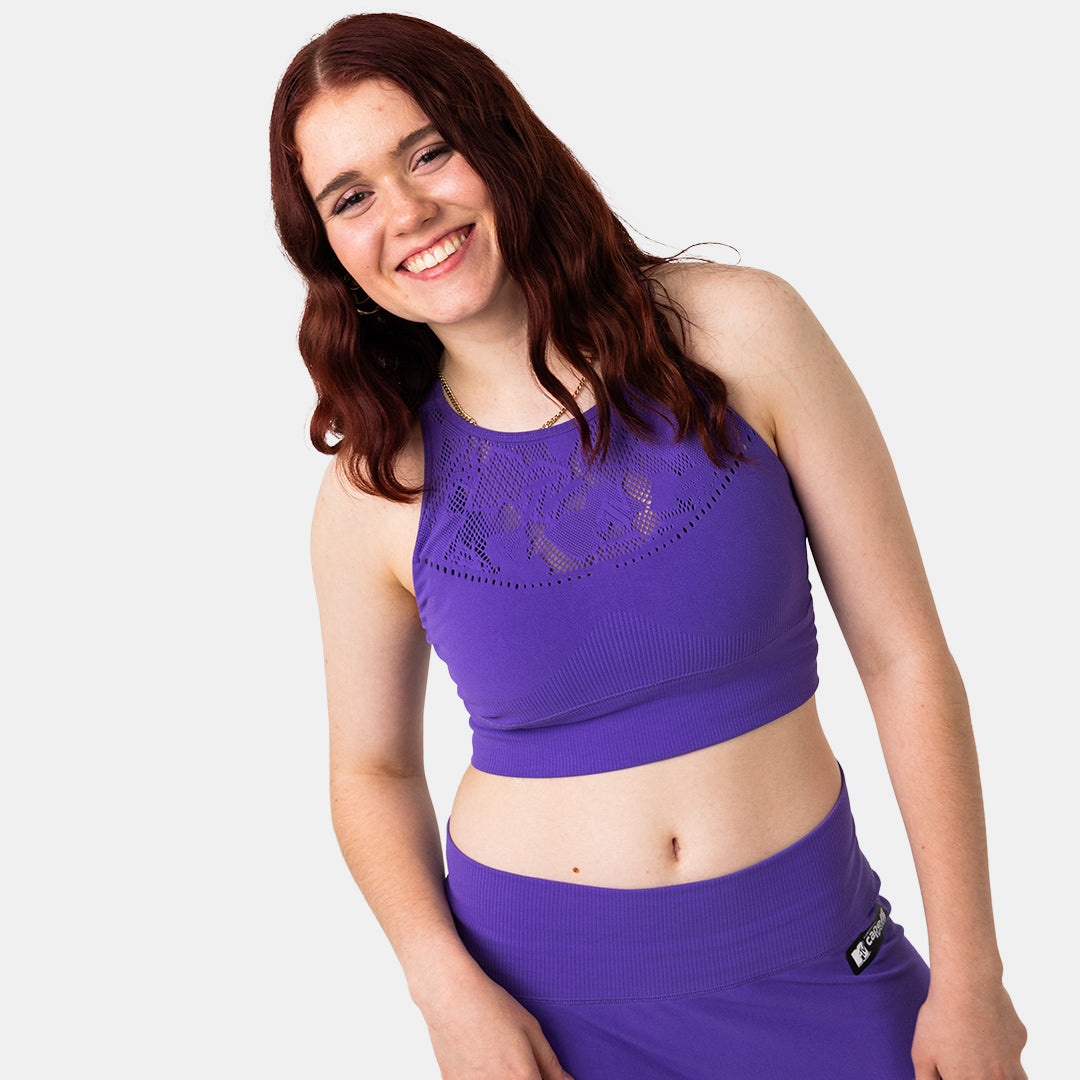 MTV Women's Sporty Sculpt Longline Seamless Bra - High Support Workout Sports Bra for Running, Yoga & Gym - Comfortable & Breathable Activewear for Women