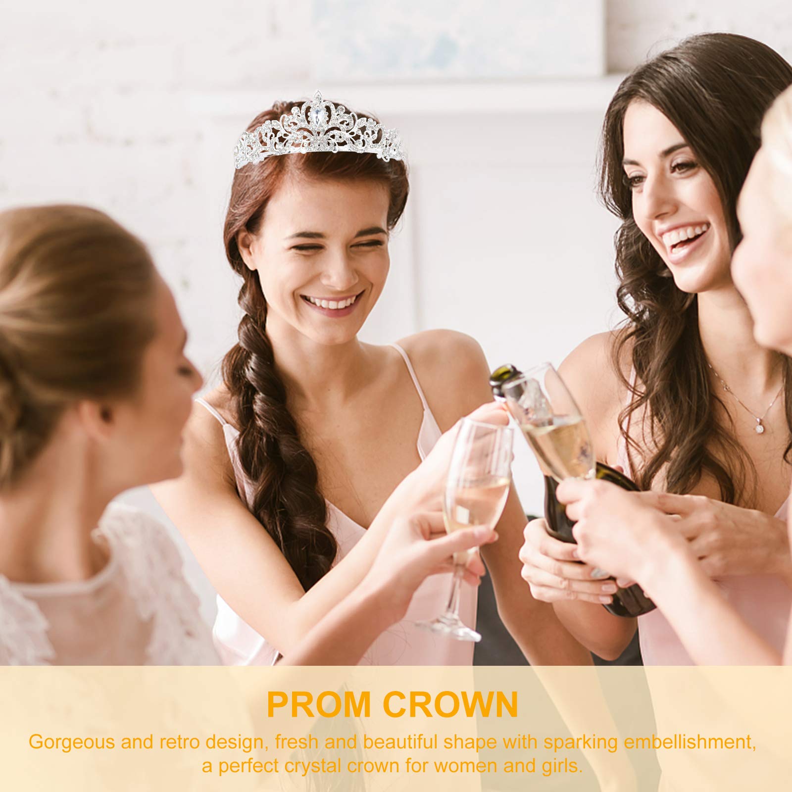 Prom Queen Sash & Tiara Set - Rhinestone Crown for Birthday, Wedding, Graduation Parties