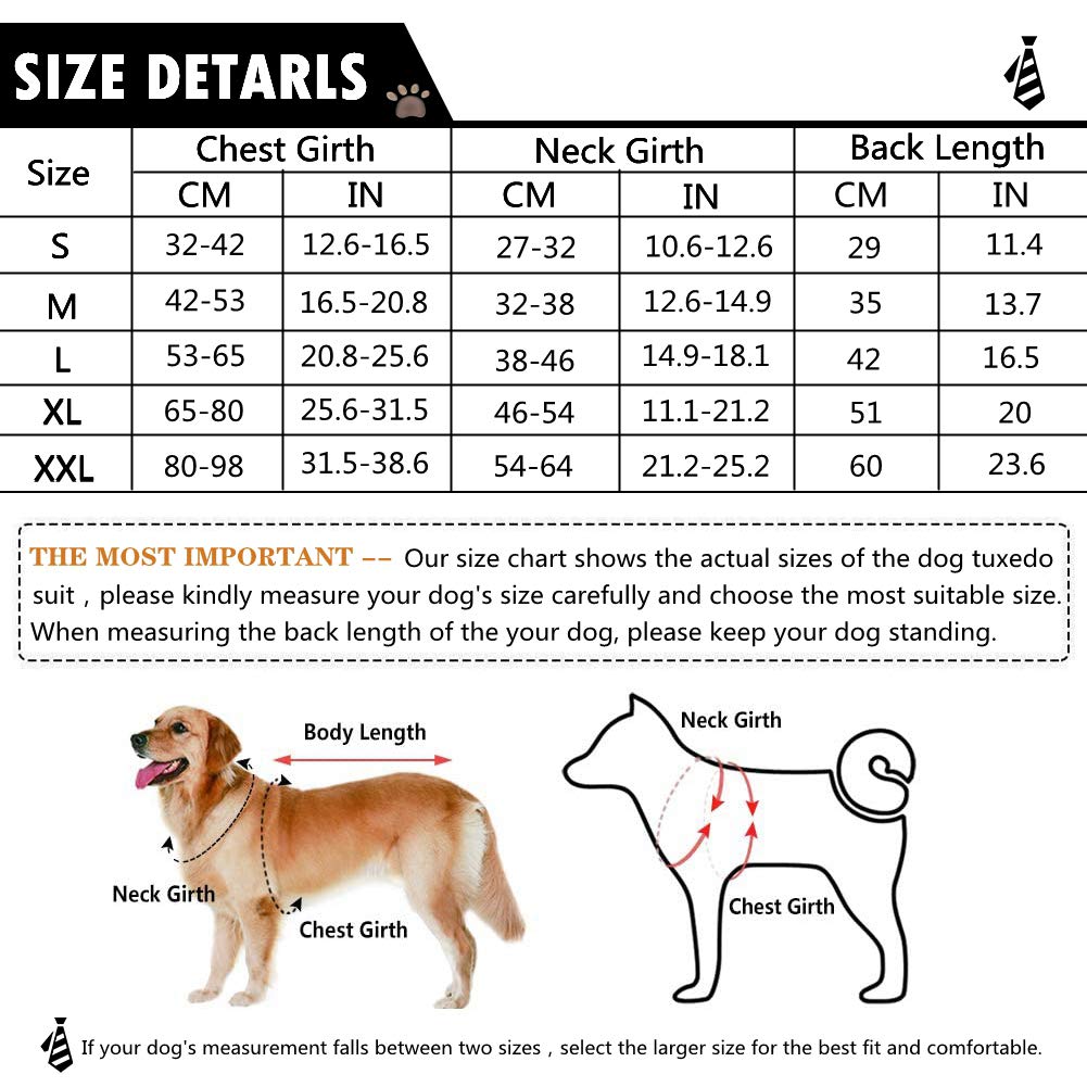 QBLEEV Dog Tuxedo for Large Dogs - Formal Dog Suit with Bow Tie & Bandana Set | Wedding, Halloween, Christmas & Birthday Party Costume | Black 2XL | Perfect for Special Occasions & Photo Shoots