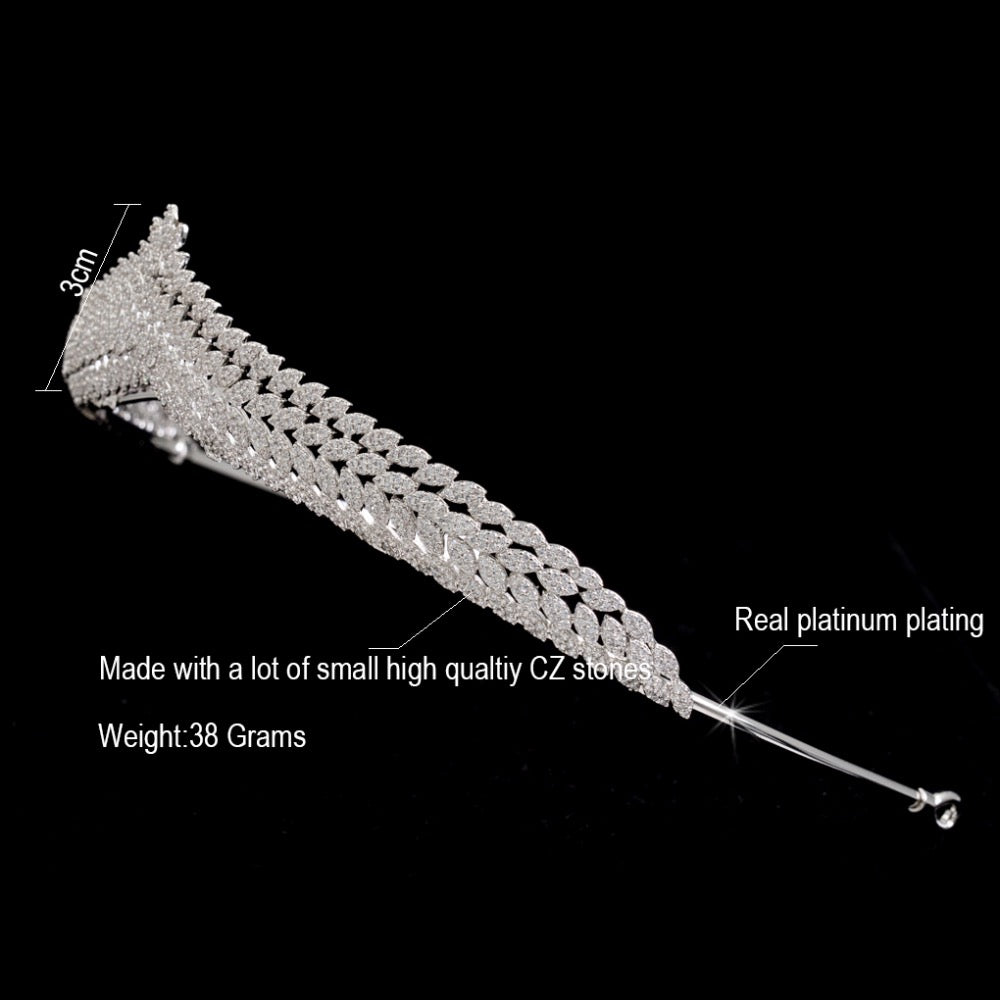 Elegant Cubic Zirconia Wedding Tiara for Brides - Sparkling Hair Jewelry S16239 | Perfect for Bridal Showers, Weddings & Special Occasions