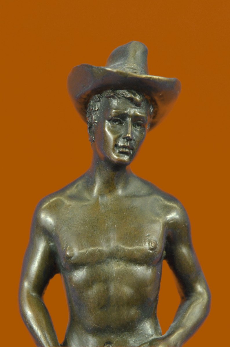 Handmade Bronze Erotic Male Nude Sculpture - Gay Art Figurine Statue for Home Decor, Office Display & Art Collection