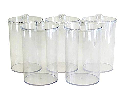 Grafco Clear Plastic Storage Jars with Lids - 5-Piece Set for Medical Supplies, Crafts & Home Organization | Airtight Containers for Dressing, Cotton Balls, Beads & More
