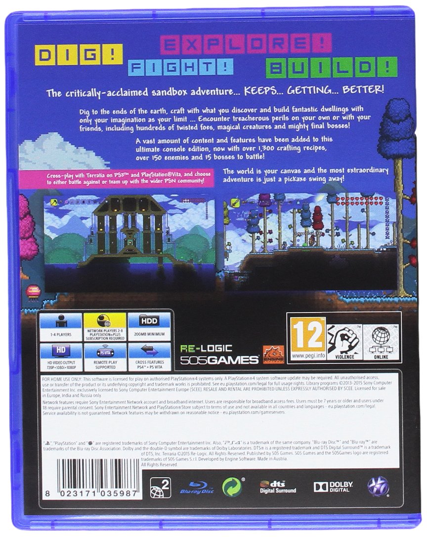 Terraria - Open World Adventure Game for PlayStation 4 | Sandbox Survival & Building Game | Perfect for Multiplayer Gaming & Creative Exploration