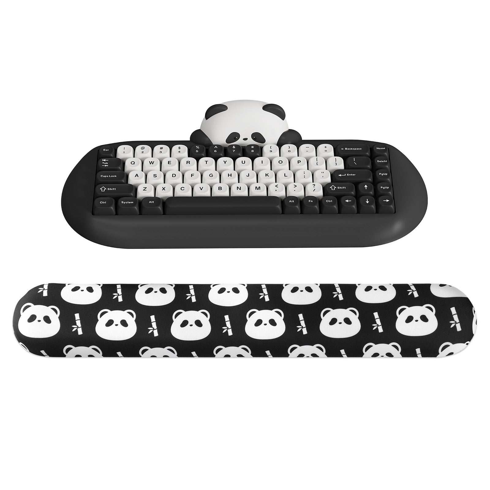 YUNZII Panda Keyboard Wrist Rest - Ergonomic Memory Foam Wrist Support for Typing & Gaming - Perfect for Office, Home & Computer Workstations