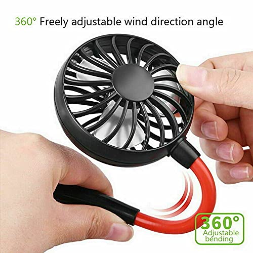 Portable Neck Fan with USB Rechargeable Battery - Hands-Free Personal Cooling Fan, Adjustable Neckband & Headphone Design - Perfect for Office Work, Outdoor Travel, Sports & Summer Activities