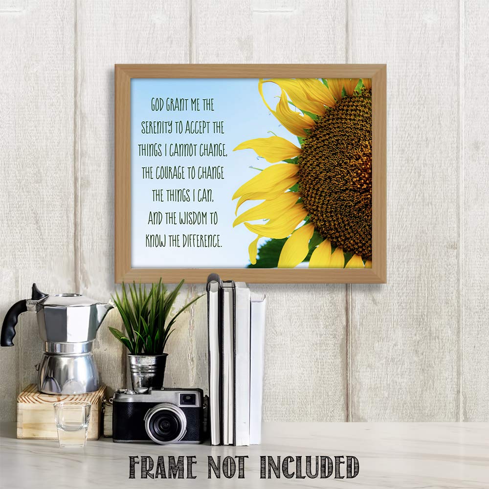 Inspirational Bible Verse Wall Art - 11x14 The Will of God Nursery Decor, Modern Christian Home Decor with Sunflower Design | Perfect for Baby Rooms, Church Gifts & Women's Birthday Presents | Printed in USA