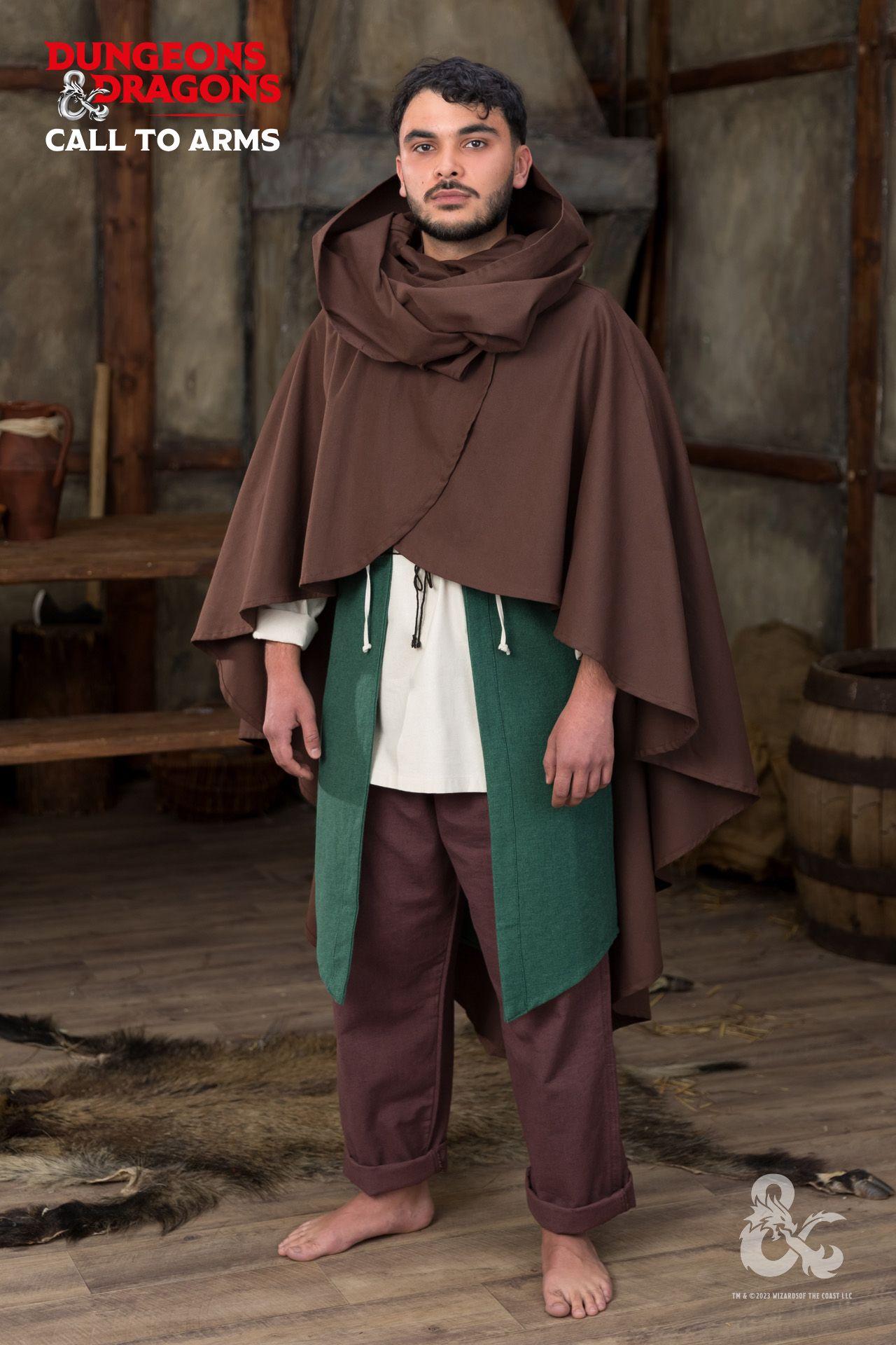 Dungeons & Dragons Druid Cape - Brown Fantasy Costume Cloak for LARP, Cosplay & Roleplaying Games | Perfect for D&D Adventurers & Fantasy Enthusiasts