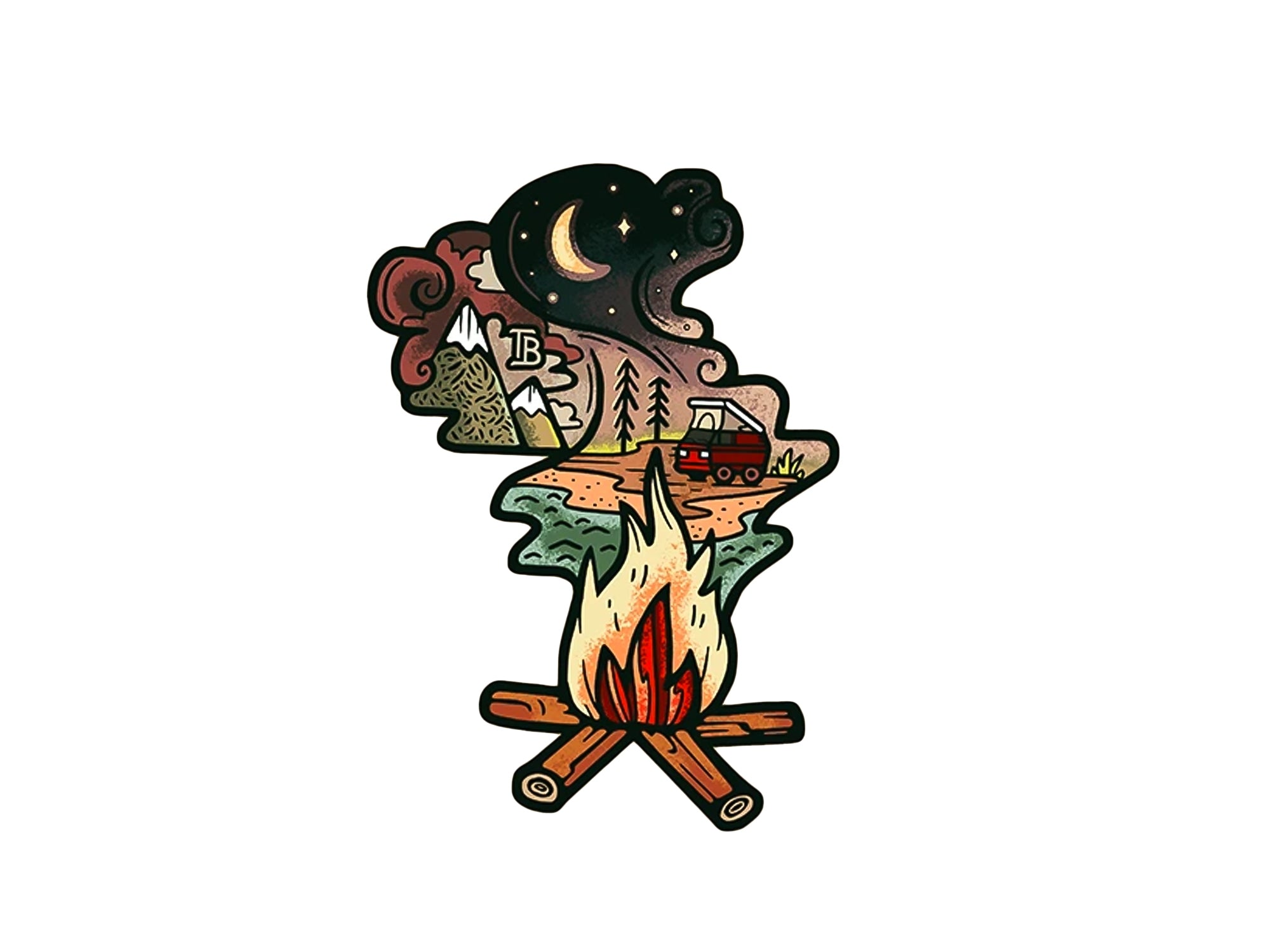 Bonfire Nights Sticker Pack - Waterproof Vinyl Decals for Laptops, Cars & Tumblers - Perfect for Camping, Outdoor Adventures & Party Decorations