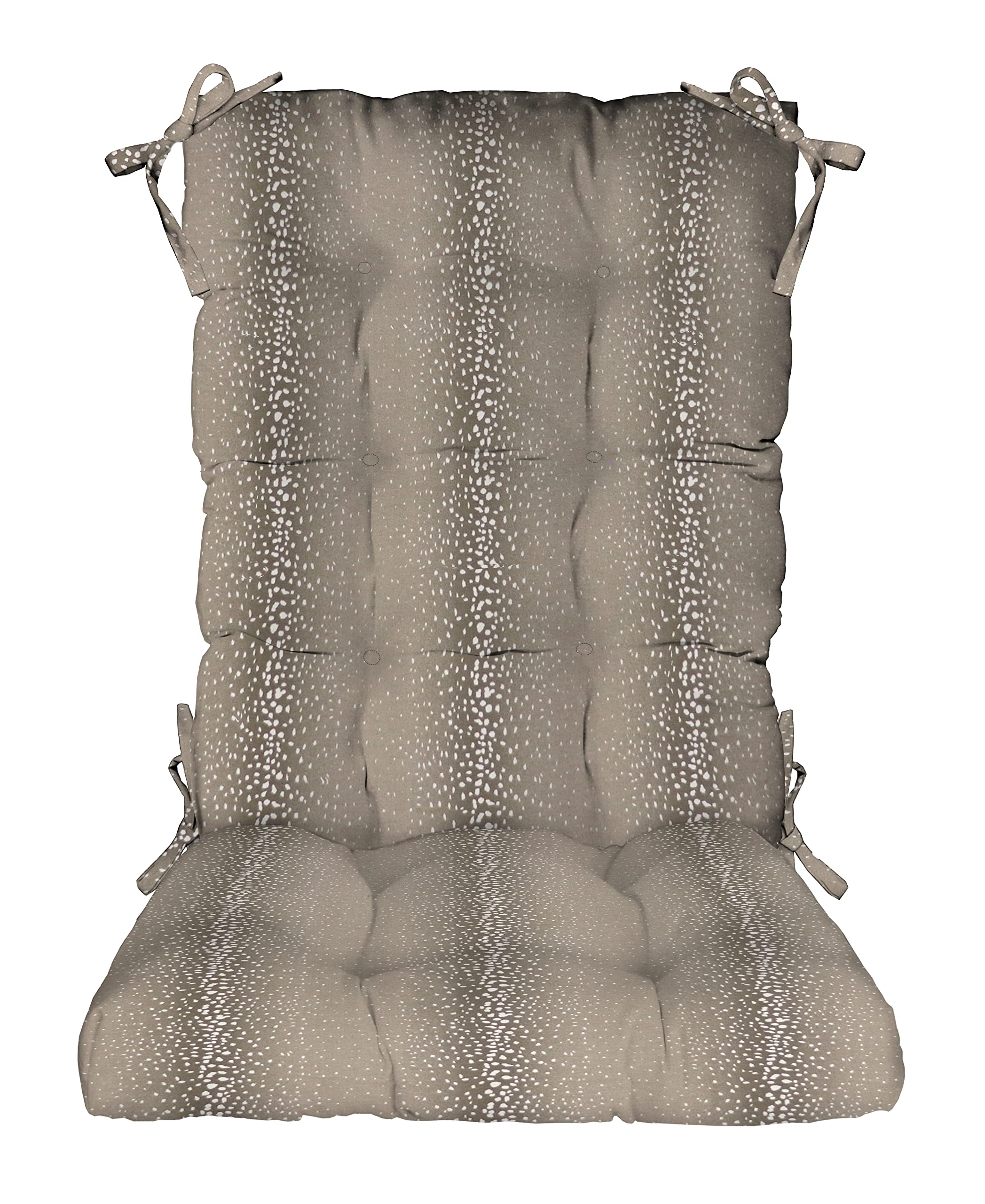 RSH Décor Indoor Outdoor Tufted Rocking Chair Cushion - Large Size, Antelope Falcon Grey - Waterproof & Weather-Resistant Seat Pad for Patio, Garden, Porch, and Nursery Rocking Chairs