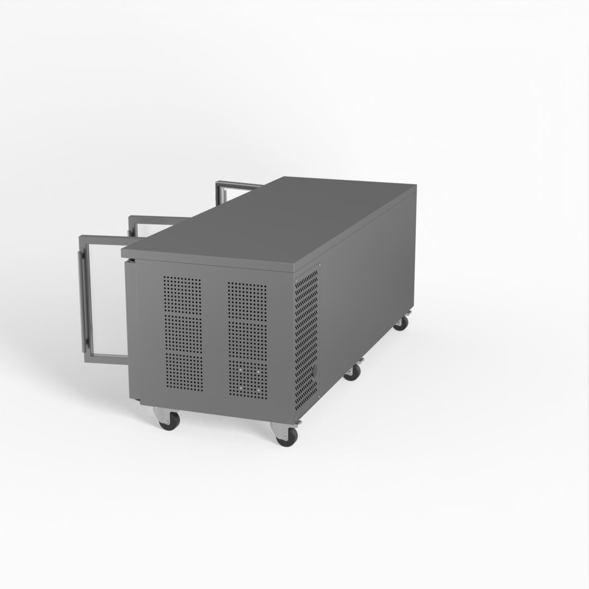 Commercial Glass Door Refrigerator - 3 Door Under Counter Display Fridge with 800mm Depth for Restaurants, Cafes & Retail Stores
