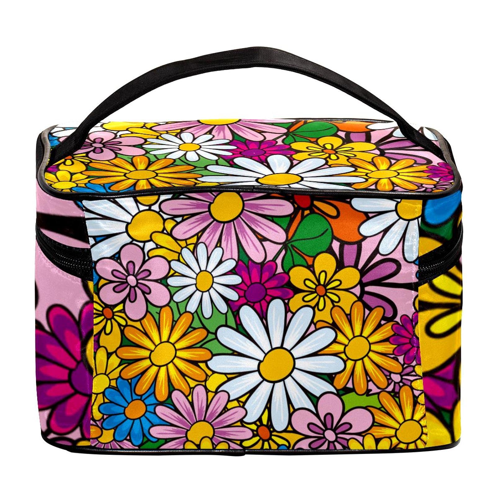 Floral Pattern Travel Makeup Bag - Large Cosmetic Organizer with Zipper for Women & Girls | Perfect for Vacation, Gym & Daily Essentials Storage