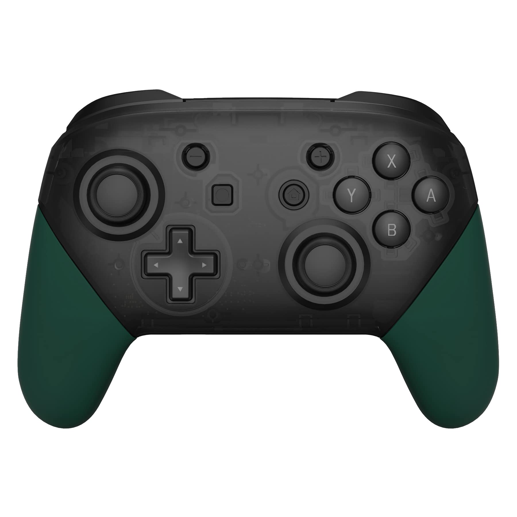 ExtremeRate Racing Green Soft Touch Replacement Handles for Nintendo Switch Pro Controller - DIY Grip Shell (Controller Not Included) - Perfect for Gaming, Long Sessions & Enhanced Comfort