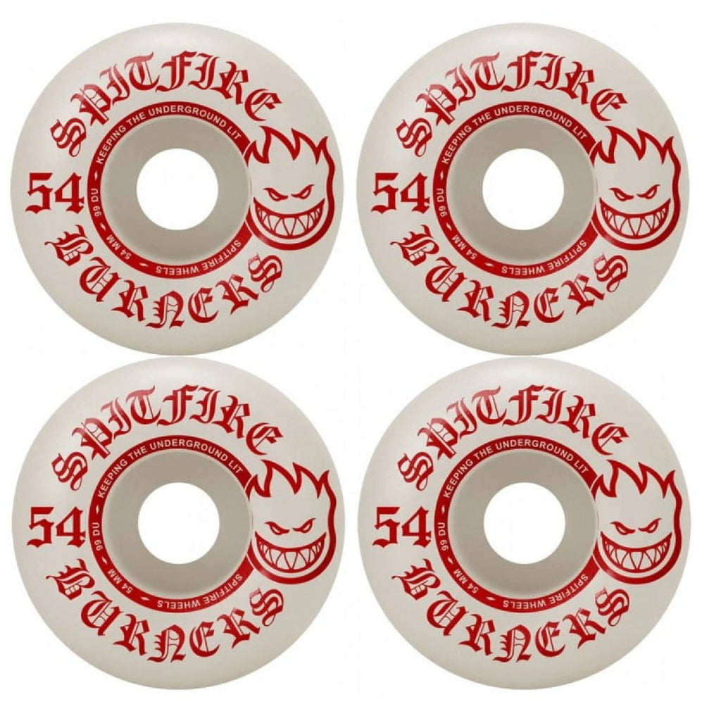 Spitfire 99d Burners Skateboard Wheels - High Performance Wheels for Street & Park Skating - Perfect for Tricks & Smooth Rides