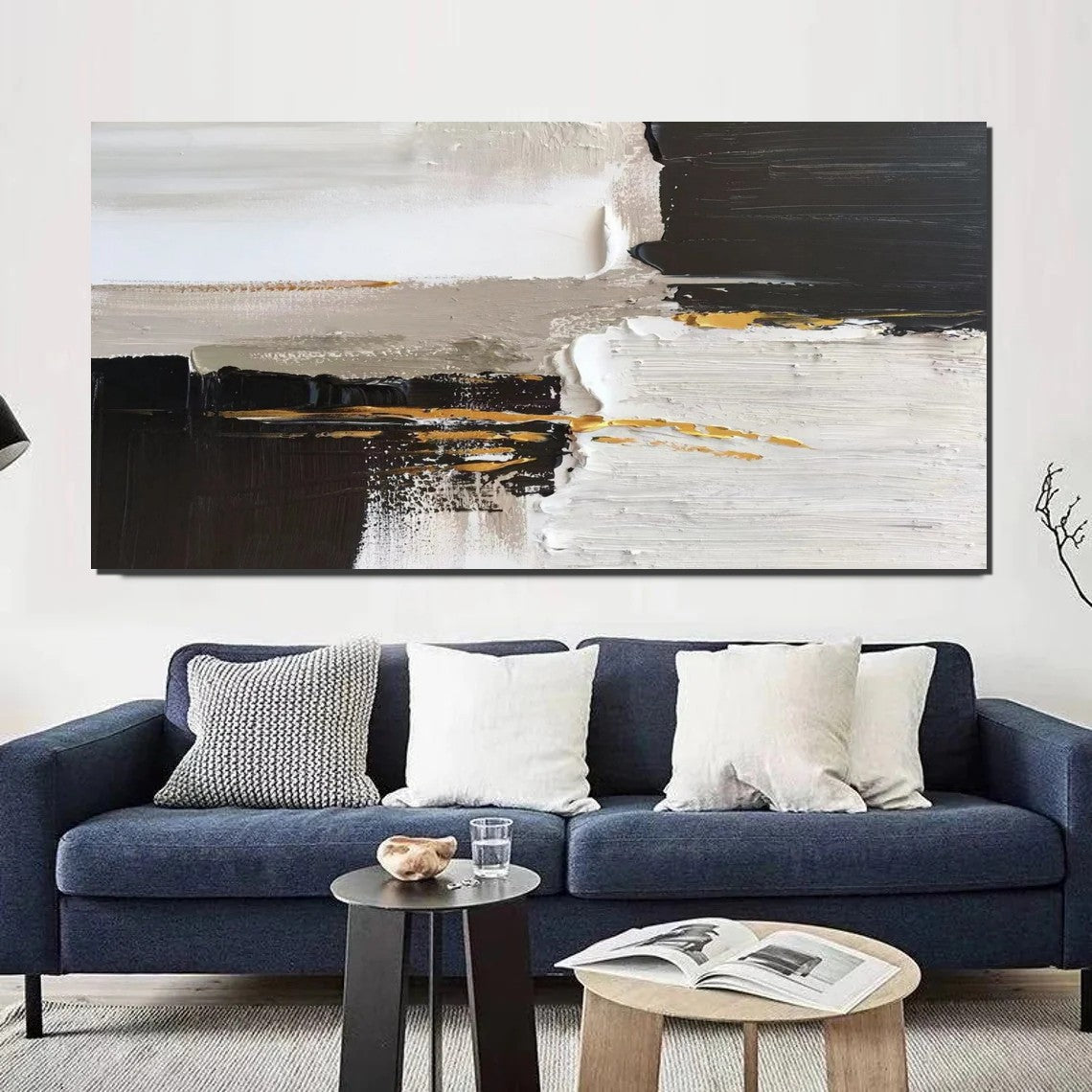 Contemporary Abstract Canvas Wall Art - Hand Painted Large Acrylic Painting for Modern Dining Room Decor | Perfect for Living Room, Bedroom & Office Spaces