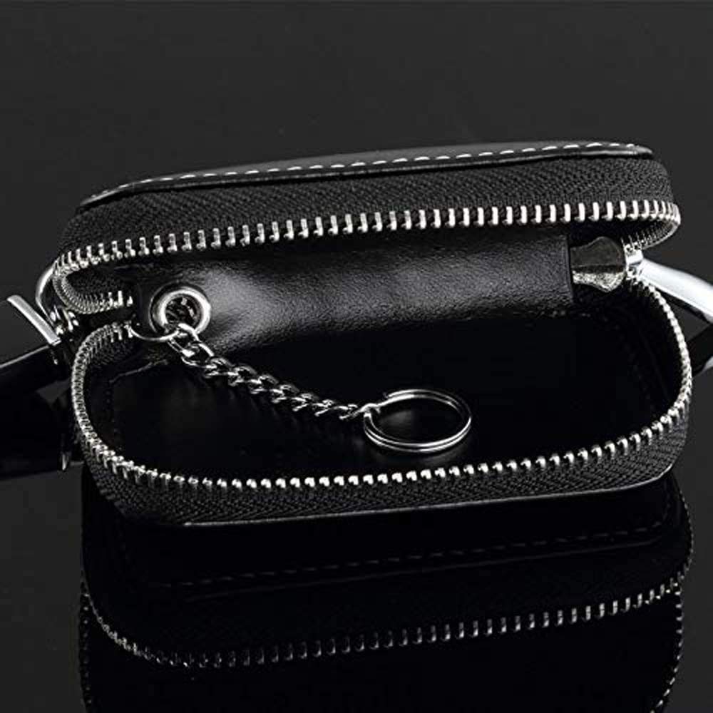 Alfa Romeo Key Case - Black Leather Remote Keychain for Car Keys