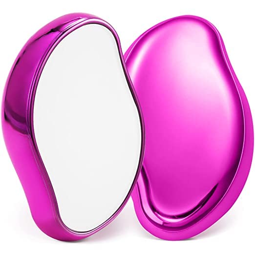 Wagela Crystal Hair Eraser for Women & Men - Painless Exfoliating Hair Removal Device for Arms, Legs & Back | Magic Hair Remover Tool for Smooth Skin | Perfect for Home Spa & Beach Prep (Pink/Silver, 1pc)