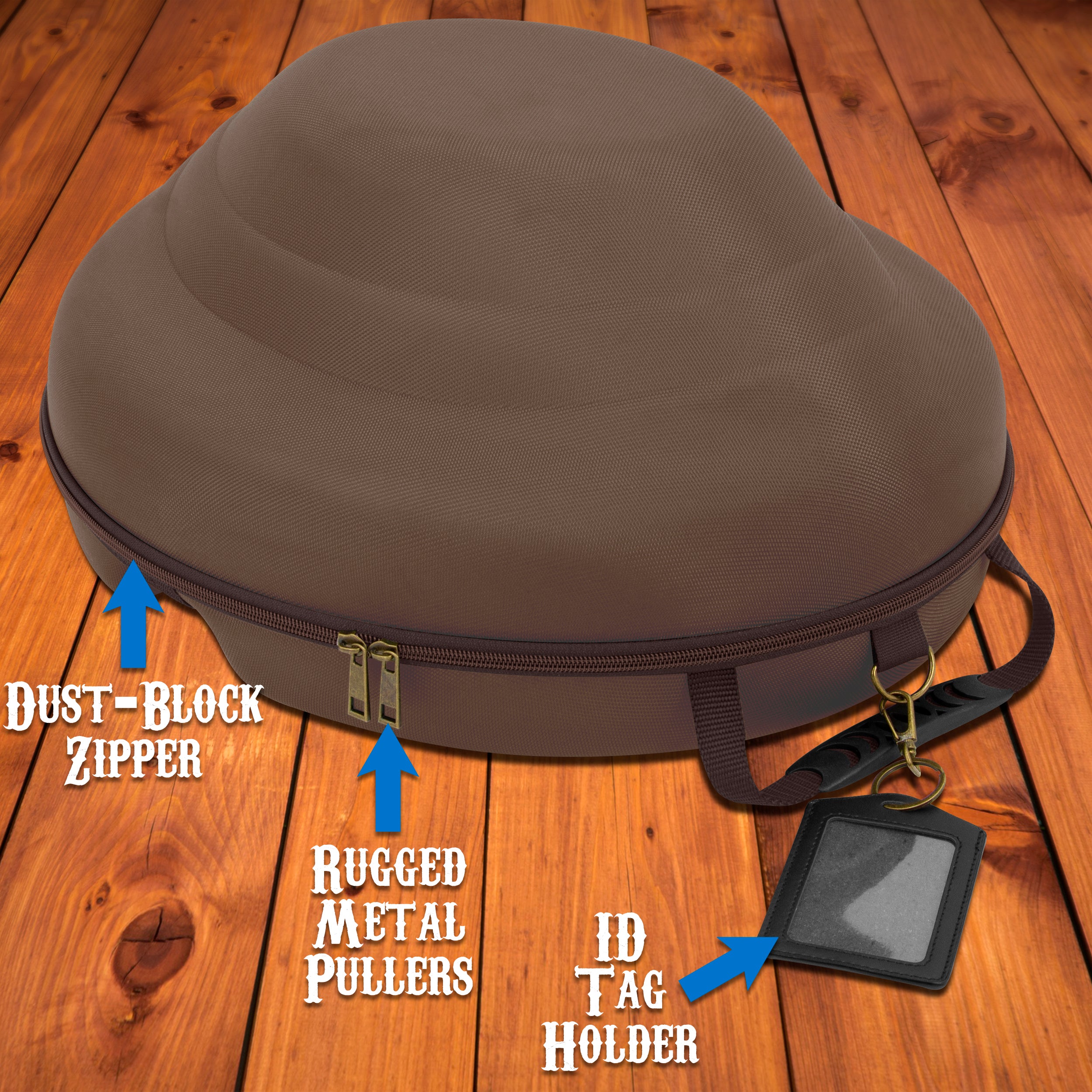 CASEMATIX Cowboy Hat Storage Box - Hard Shell Hat Case for Brims Up To 4.75