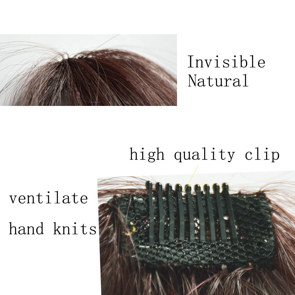 STAR WORK Clip in Bangs Human Hair Wispy Fringe with Temples - Natural Looking Hairpieces for Women, Flat Neat Bangs Hair Extension | Perfect for Daily Wear, Cosplay & Hairstyle Transformations