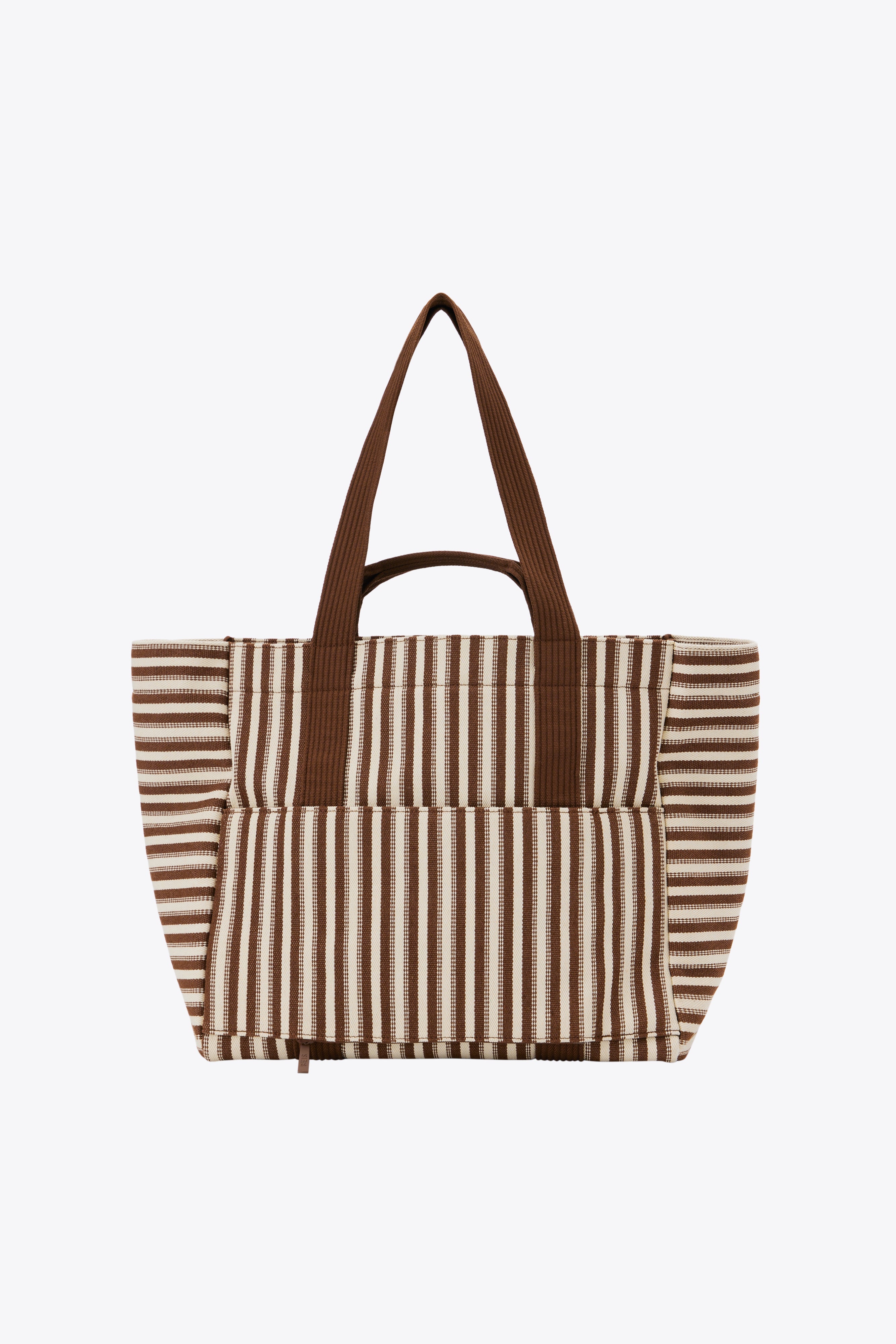 Stylish Maple Stripe Vacation Tote Bag - Lightweight & Spacious Beach Tote for Women, Perfect for Travel, Pool, and Summer Outings