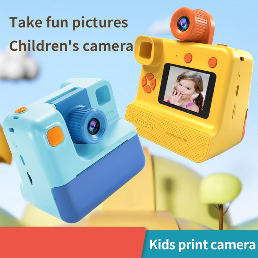 Dwqnvf Kids Instant Print Camera - 1080P HD Digital Camera with Photo Paper, Easy to Use Toy Camera for Children (Blue) | Perfect Birthday Gift for Boys & Girls | Capture Memories at Parties, Travel & Family Events