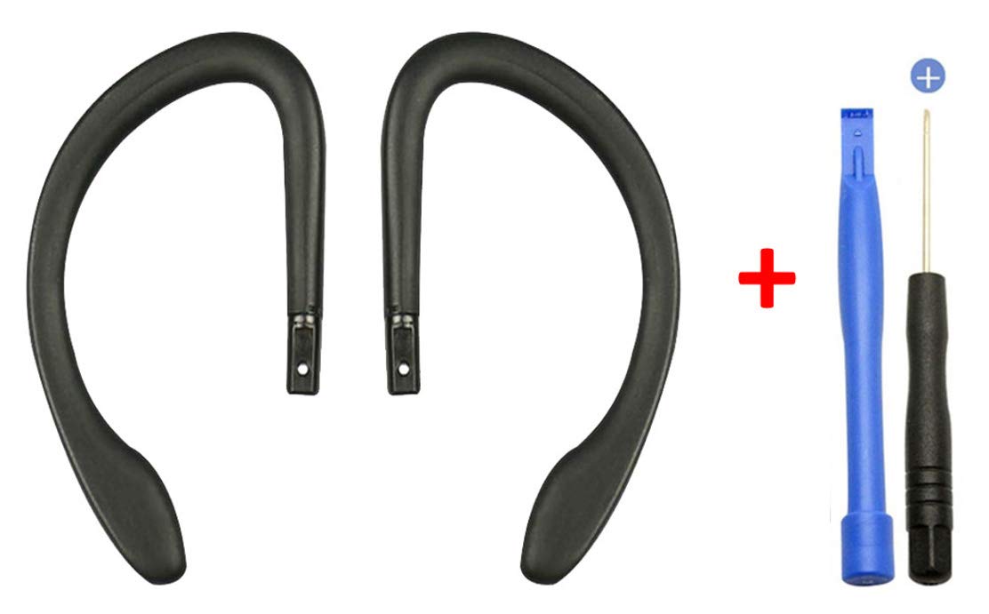 PowerBeats 3 Wireless Headphone Ear Hook Loop Clip - Left & Right Silicone Replacement Parts with Repair Tool & Glue (Black) | Perfect for Gym, Running & Sports | Compatible with Beats by Dre