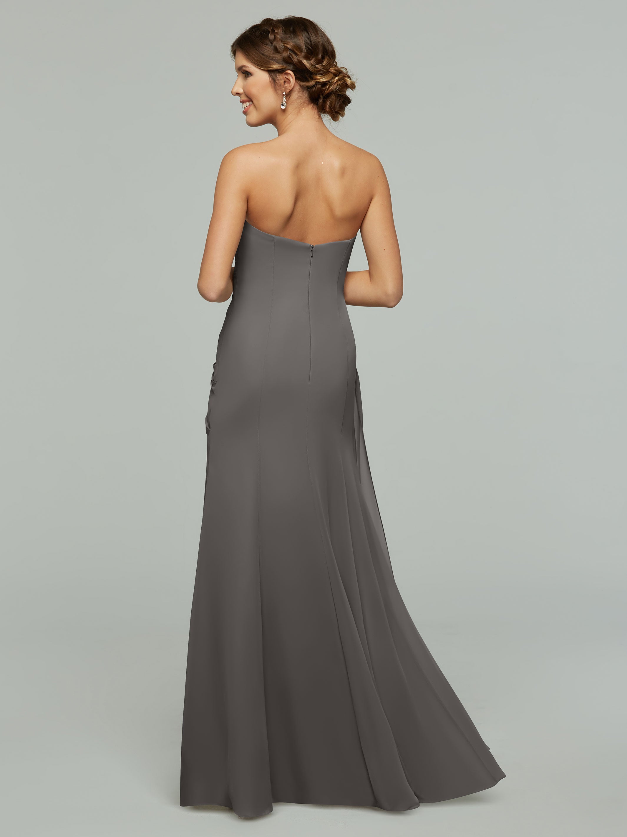 Strapless Sweetheart Chiffon Bridesmaid Dress with Ruching - Elegant Formal Gown for Weddings, Prom & Special Occasions