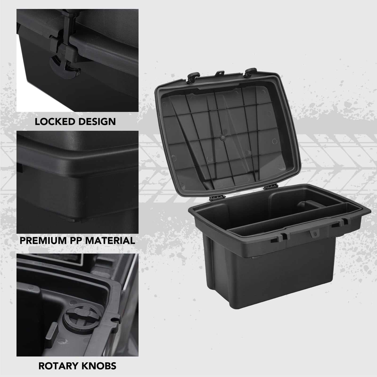 A & UTV PRO Heavy-Duty Bed Storage Box for 2016-2024 Can Am Defender Max HD5 HD8 HD9 HD10 & 2021-2024 Can Am Commander | Removable Hard Cargo Tool Box | Perfect for Off-Road Gear Storage, Hunting Equipment & Camping Supplies