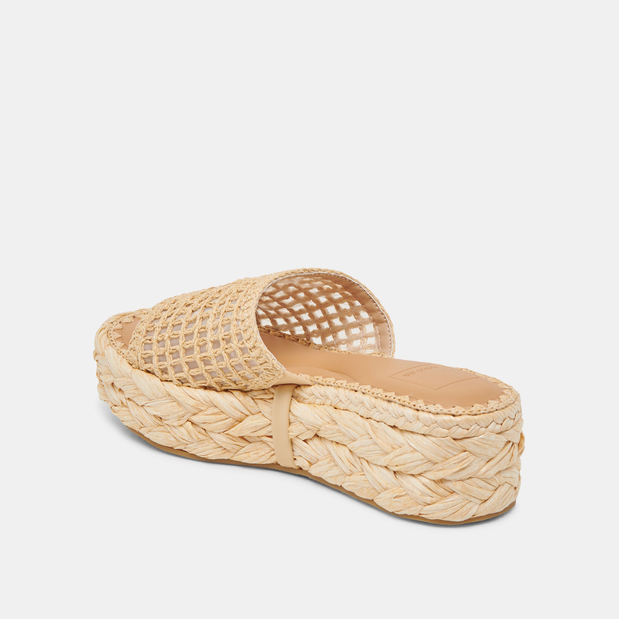 Chavi Women's Natural Woven Raffia Mesh Sandals - Comfortable Summer Beach Slides for Outdoor Walking, Vacation & Casual Wear