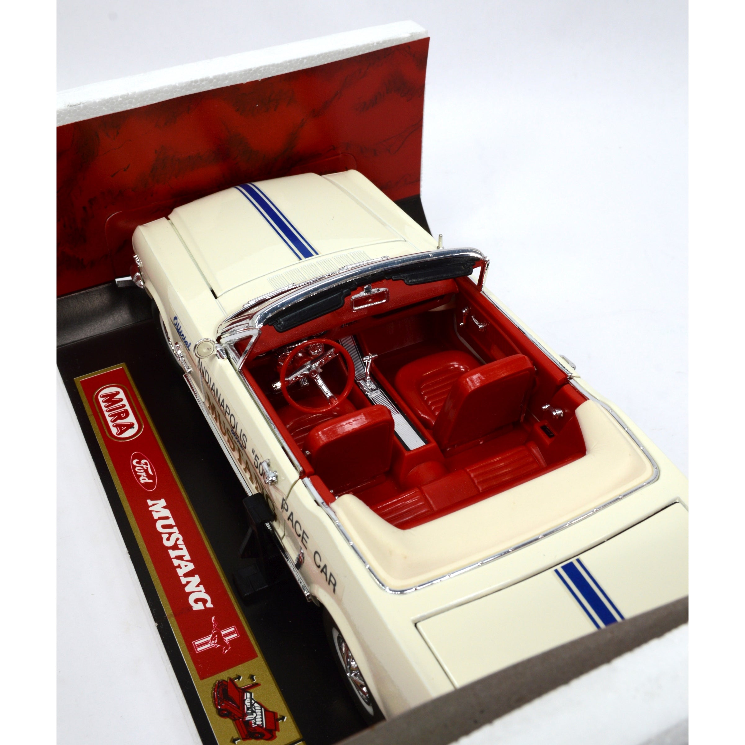 1:18 Scale Diecast 1965 Ford Mustang Indy 500 Pace Car - MIRA Golden Line Collectible Model - Perfect for Display, Gifts & Racing Enthusiasts