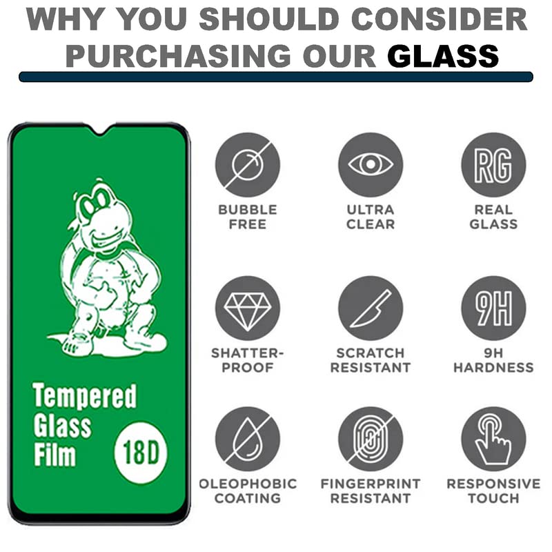 GlassVerse 18D Tempered Glass Screen Protector with Airbag Technology for Samsung Galaxy F41 (6.4 Inch) - Full Screen Coverage, Free Installation Kit Included | Perfect for Everyday Protection Against Drops & Scratches