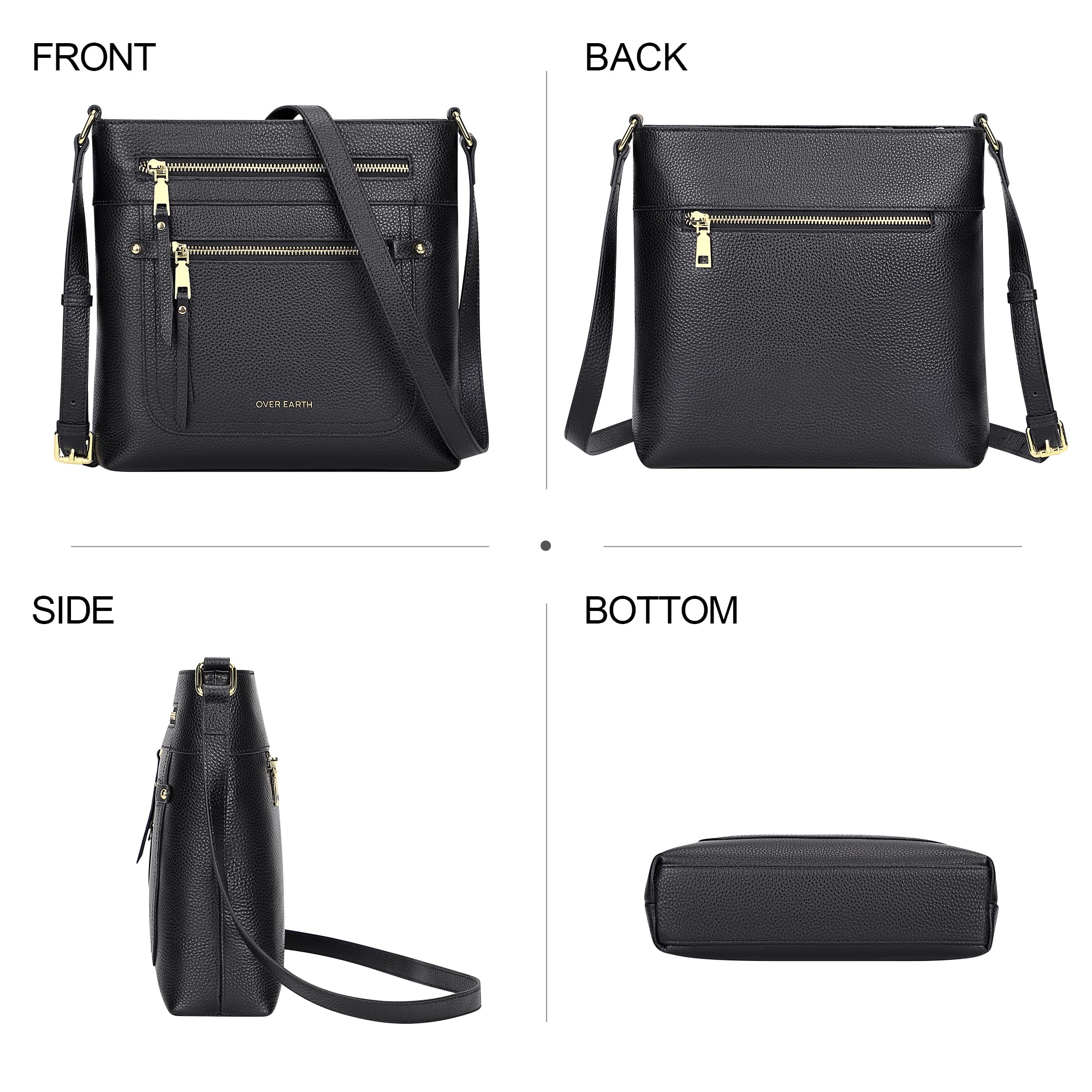 Stylish Leather Crossbody Bags for Women - Multi-Pocket Fashion Purse with Adjustable Strap - Perfect for Travel, Shopping & Everyday Use