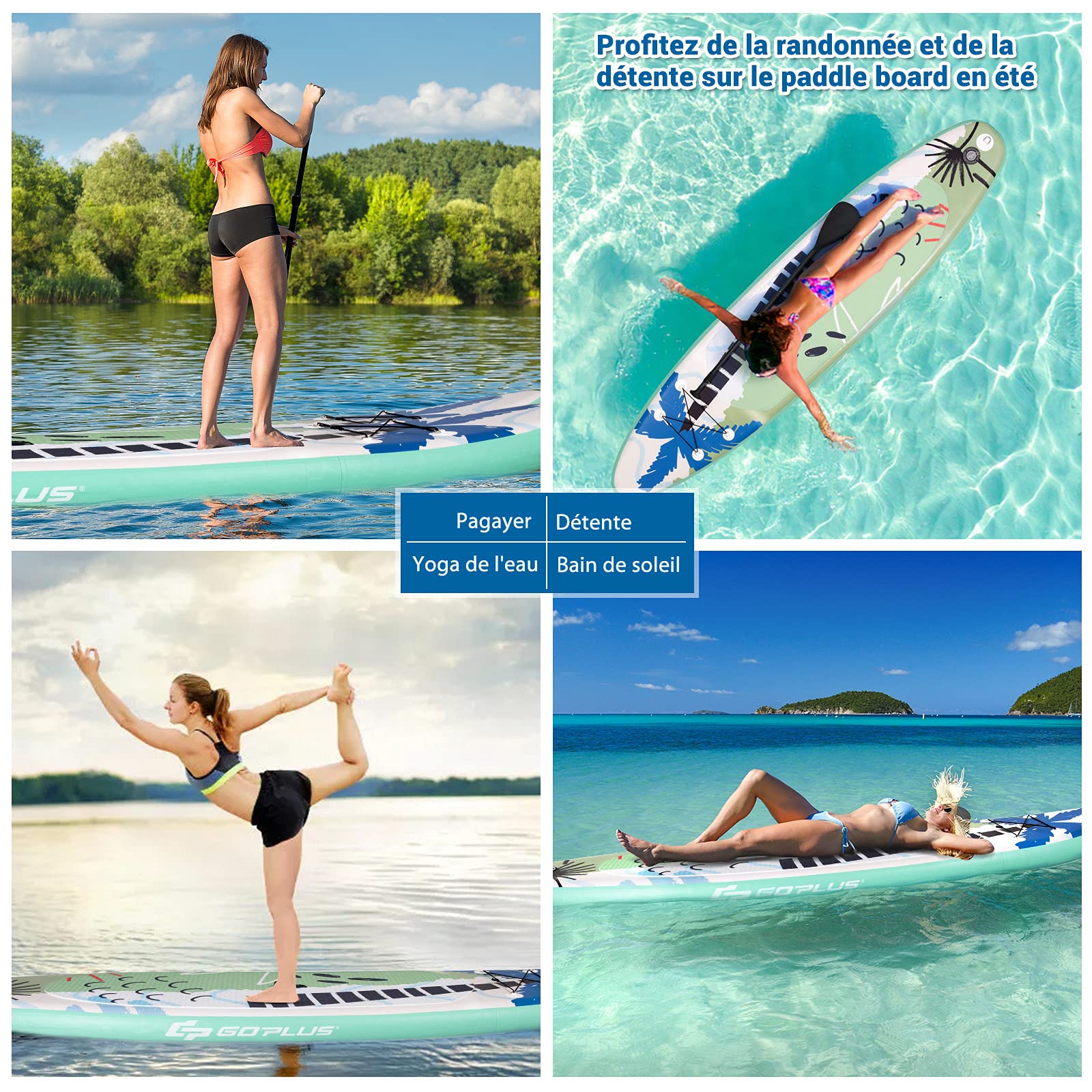 **COSTWAY Inflatable Stand Up Paddle Board with Full Accessories & Carry Bag | Non-Slip Deck for Paddling, Surfing, Fishing, Water Yoga | 297cm to 335cm Length Options | Perfect for Lakes, Rivers & Ocean Adventures**