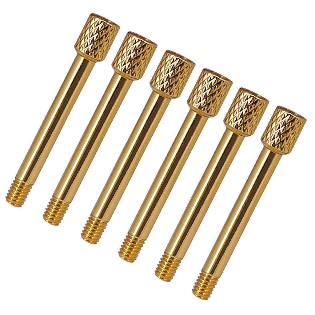 6pcs Brass Electric Guitar Bridge Saddle Clamp Locking String Screws - Golden Color for Enhanced Tone & Stability | Perfect for Guitar Repair, Maintenance & Upgrades