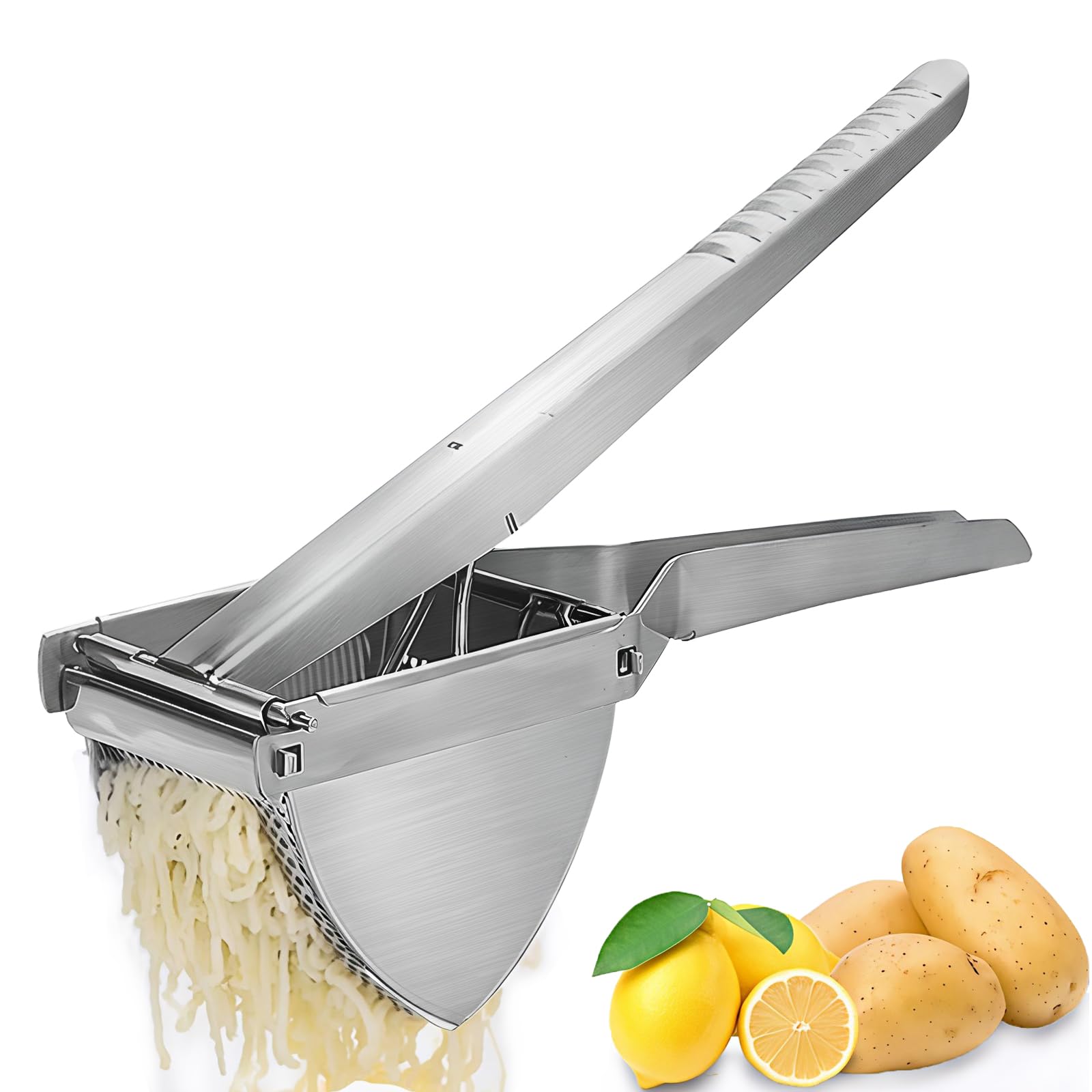 Premium Stainless Steel Potato Ricer & Masher - Heavy Duty Commercial & Household Food Press for Mashed Potatoes, Baby Food, Lemon Juice - Ideal for Kitchens, Restaurants & Meal Prep