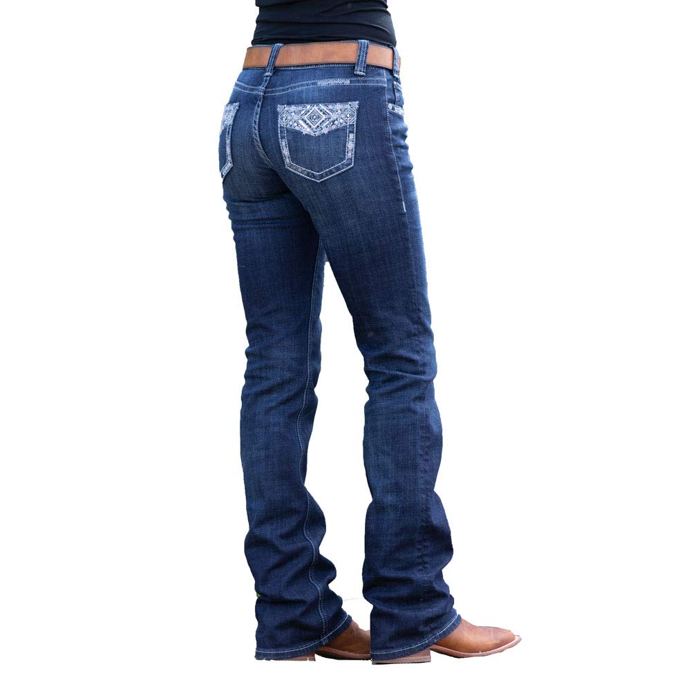 Rock & Roll Cowgirl Montana Midrise Jeans for Women - Vintage Denim Pants with Stretch, Comfort Fit - Perfect for Casual Wear, Concerts & Western Fashion