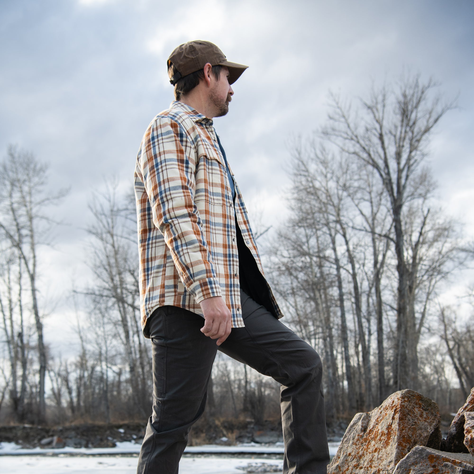 Men's Boone Shirt Jacket - Relaxed Fit Casual Flannel Shirt for Outdoor Hiking, Camping & Fall Layering