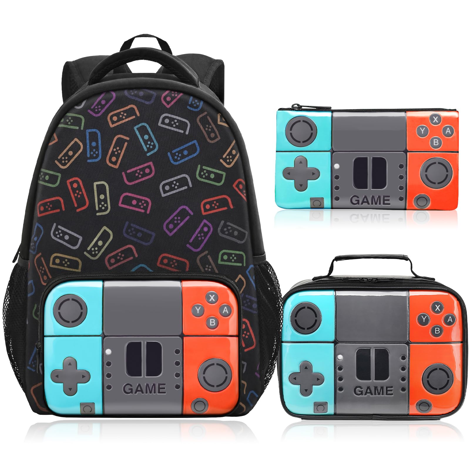 Durable School Backpack Set for Boys & Teens - Waterproof Kids Backpack with Lunch Box & Pencil Case - Perfect for Middle School, College & Daily Use - Ideal for Books, Laptops & School Supplies