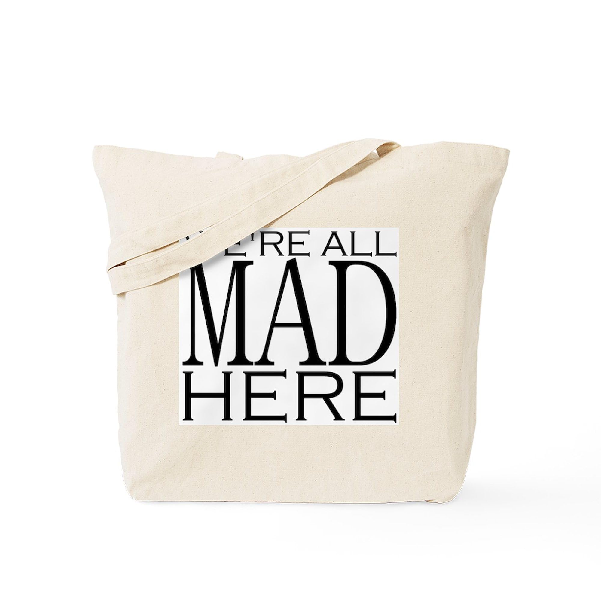 Mad Hatter Inspired Natural Canvas Tote Bag - Reusable Eco-Friendly Shopping Bag for Groceries, Beach & Daily Use | CafePress Exclusive Design