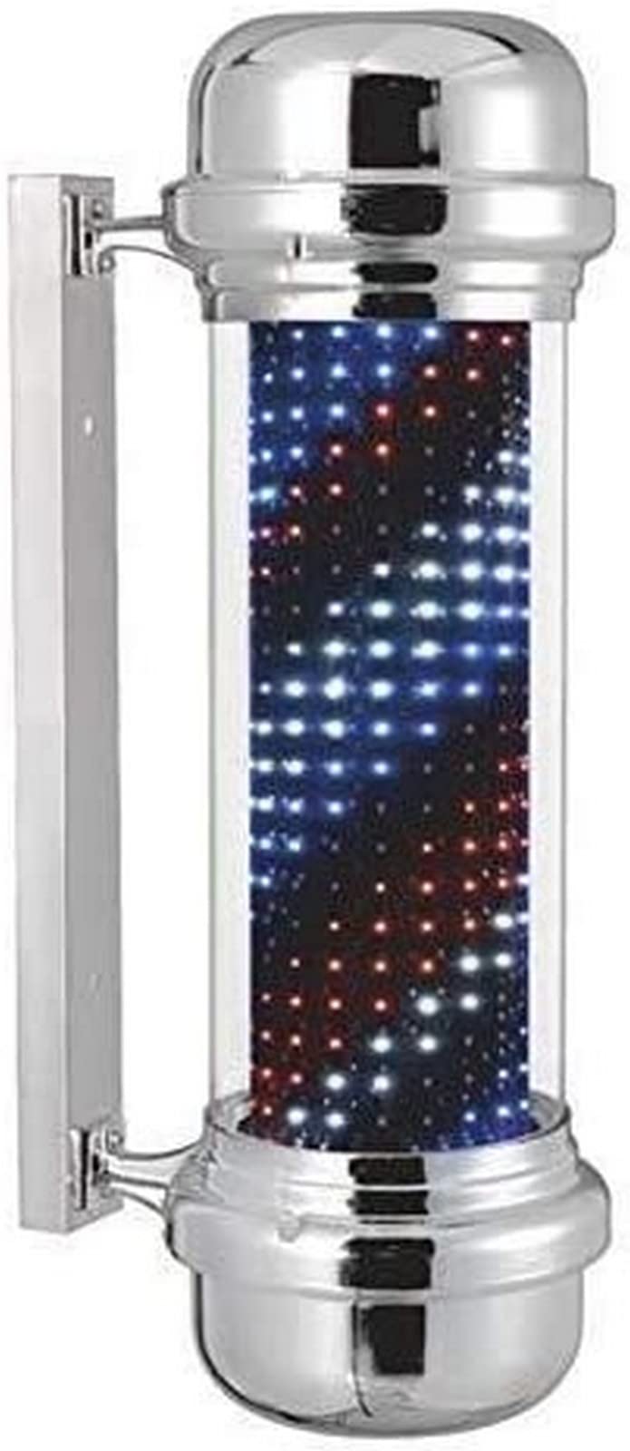 Barber Pole Lamp - Rotating LED Wall Light for Hair Salons & Spas | Vintage-Style Barber Shop Sign with Colorful Lighting Stripe | Perfect for Storefronts, Barber Shops & Salon Decor