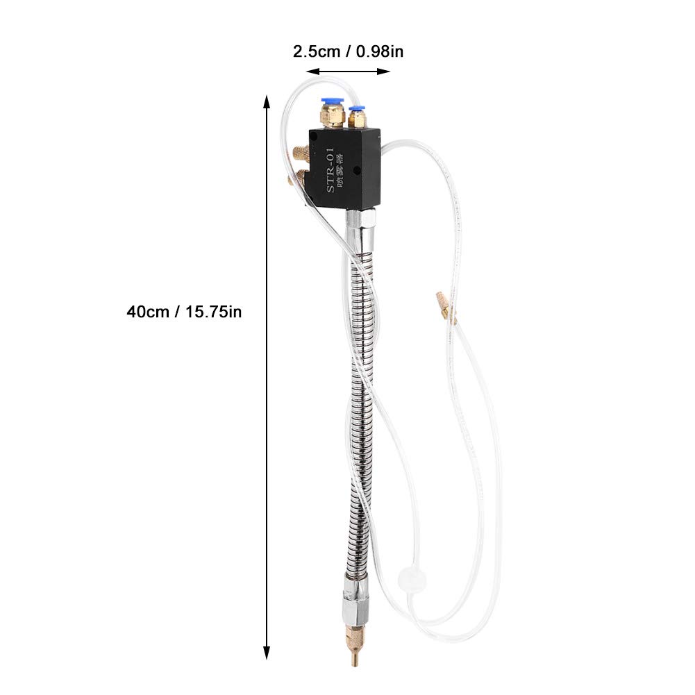STR-01 CNC Coolant Spray System - High Pressure Mist Lubrication for Lathe, Milling & Grinding Machines - Includes Check Valve & Stainless Steel Hose - Perfect for Metalworking, Engraving & Precision Cutting Operations