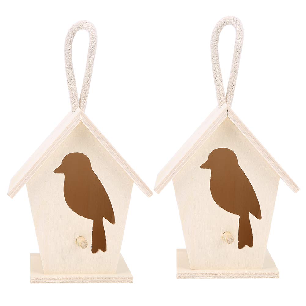 Hanging Wooden Birdhouse for Garden, Balcony & Courtyard - Decorative Bird Nest House for Outdoor Decor | Attract Wild Birds to Your Backyard