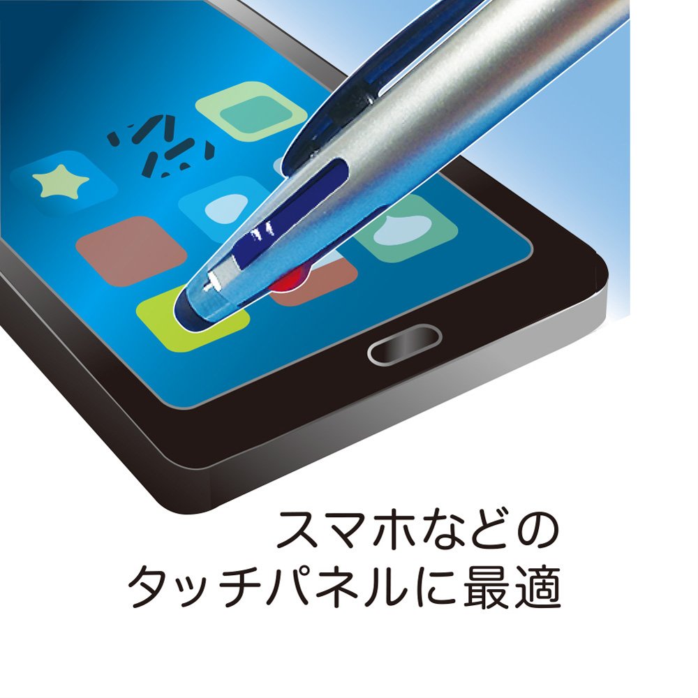 Nakatoshi 3-Color Oil-Based Ballpoint Pen with Stylus Tip - 0.7mm Fine Point - 10 Pack (5 Silver & 5 Metallic Blue) - Perfect for Note-Taking, Drawing & Touchscreen Devices