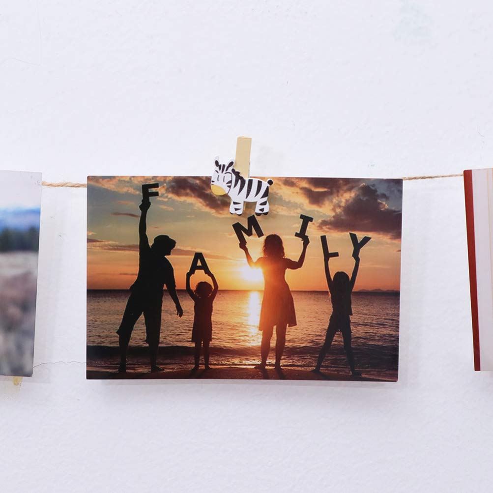 PRETYZOOM 40 Pcs Wooden Decorative Clothespins - Mini Paper Clips for Photos, Notes, Crafts & Clothesline - Cute Cartoon Design Scooter Accessories for Adults - Perfect for Home Office, Scrapbooking & DIY Projects