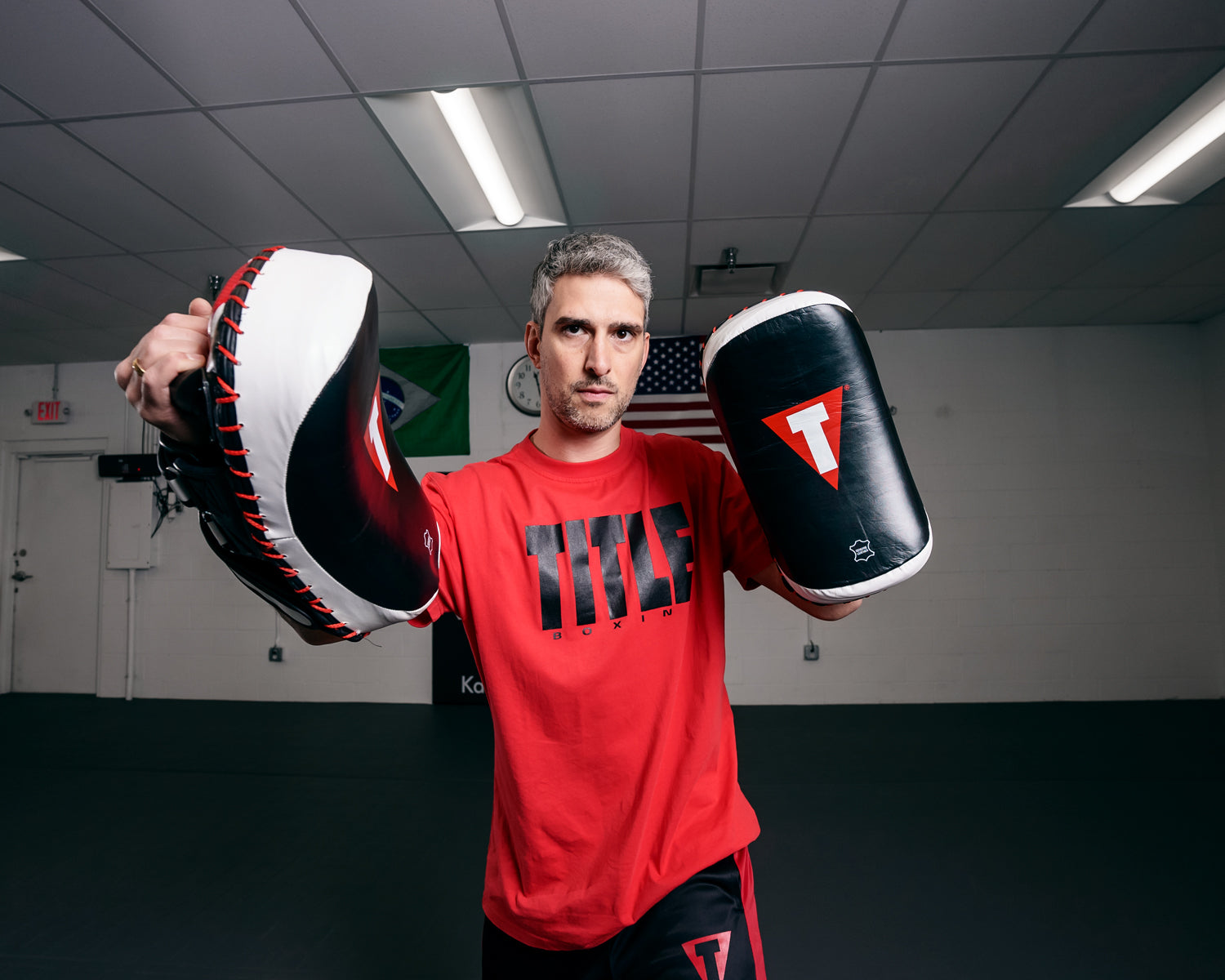 TITLE Boxing X Factor Leather Thai Pads (Pair) - Premium Muay Thai Training Equipment for Kickboxing, MMA & Fitness - Perfect for Gyms, Home Workouts & Martial Arts Training
