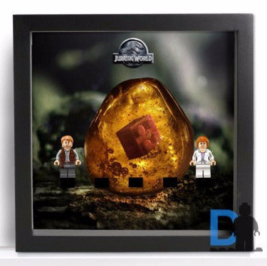 Amber Display Frame for Lego® Jurassic World Minifigures - Perfect for Collectors & Dinosaur Theme Decor